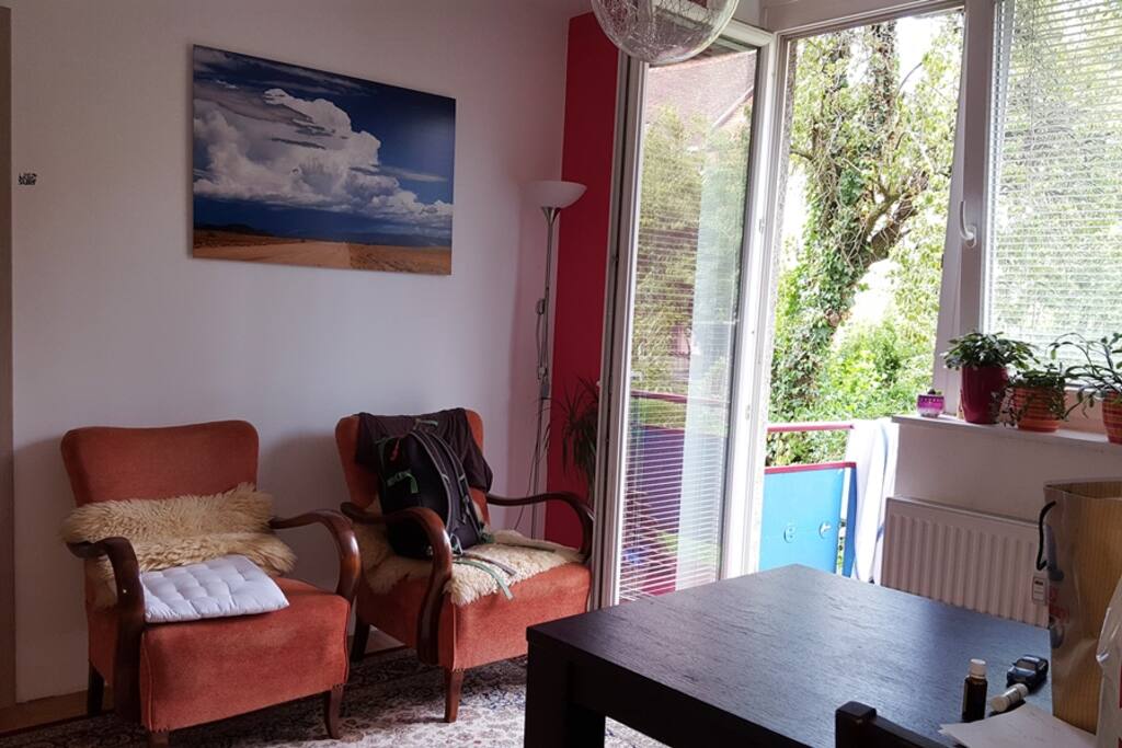 Living room with balcony