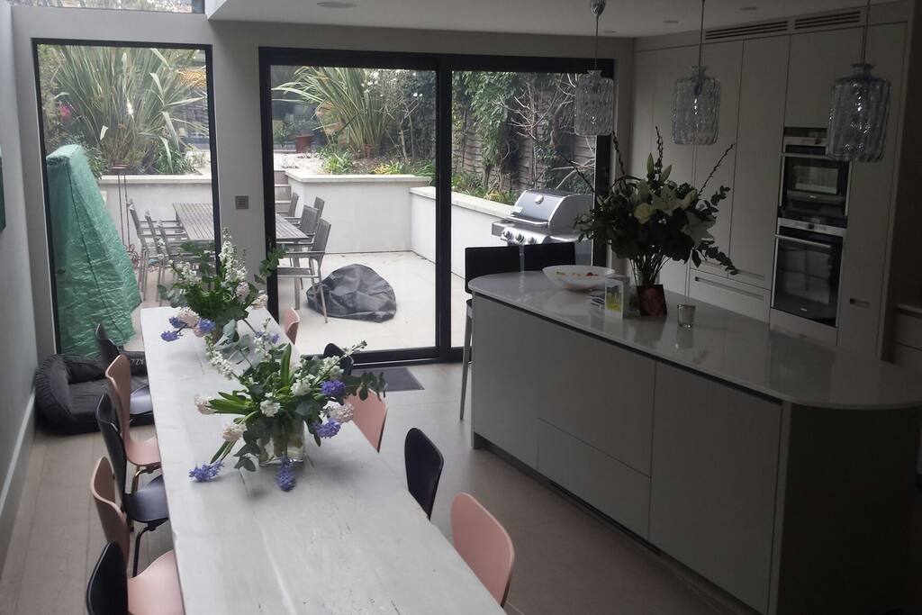 Kitchen with views to rear garden