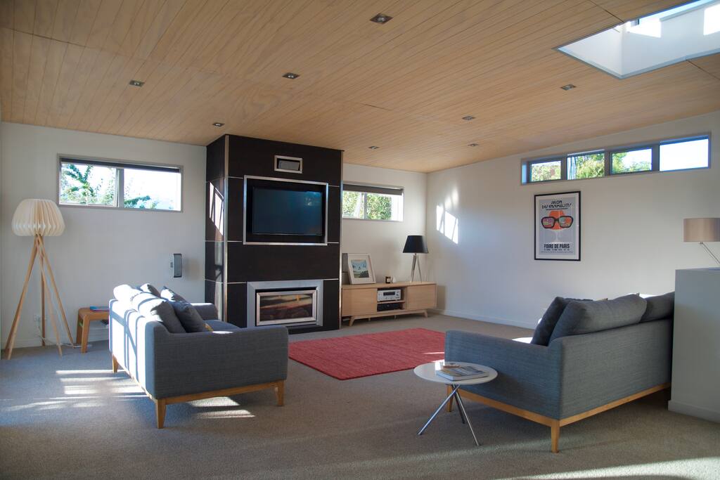 Spacious lounge with gas fire