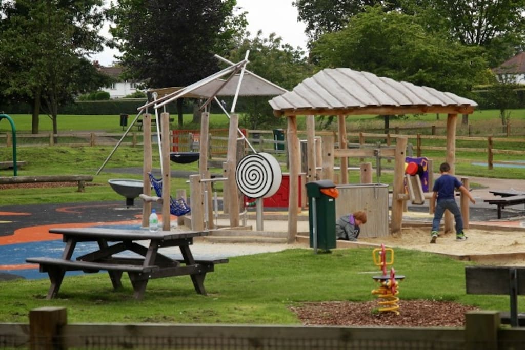 Children's play area at Queens Park, opposite the house
