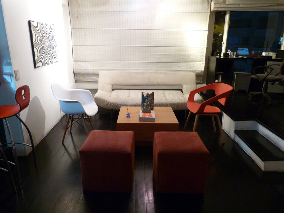 Sala con sofa cama doble