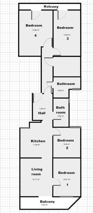 Bedroom 2-
window for the middle of the building