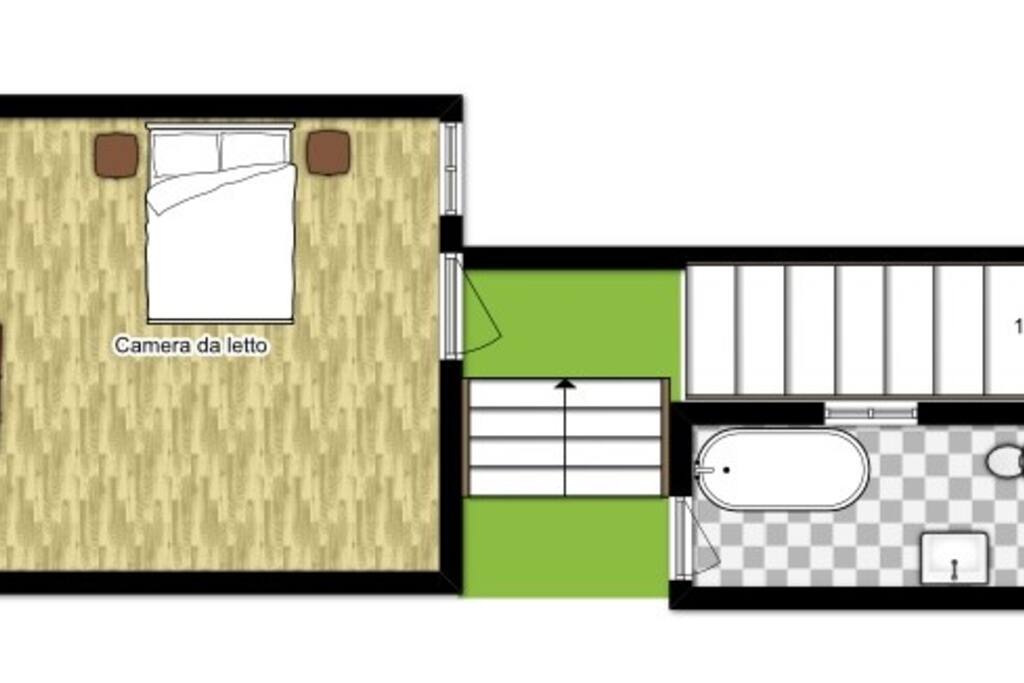 Stanza da letto e bagno primo piano