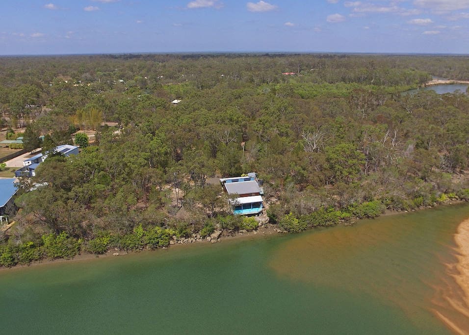The Boat House is perched right on the Burrum River