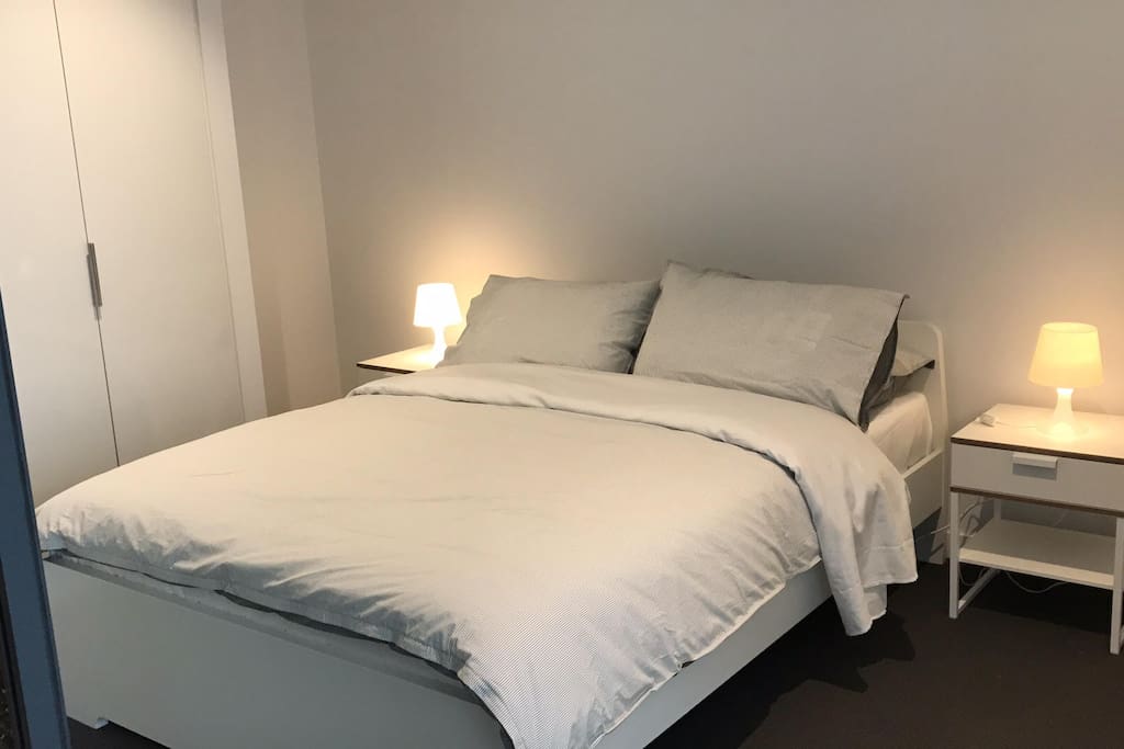 A queen bed