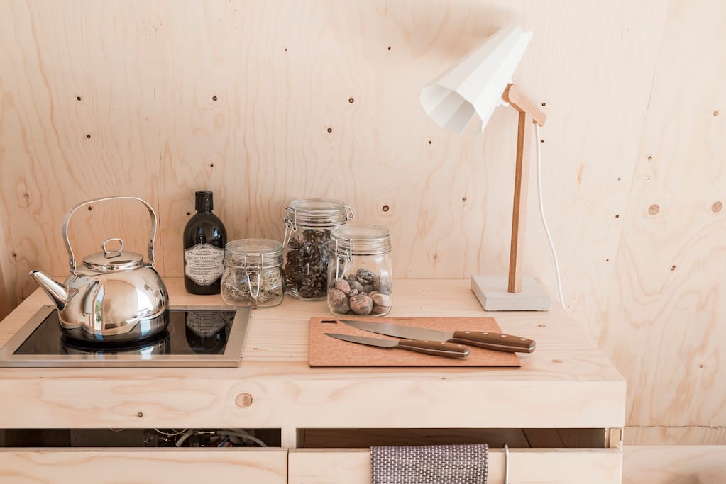 The kitchen supply and Wallas stove are reserved for cooking simple, vegetarian meals from local ingredients.