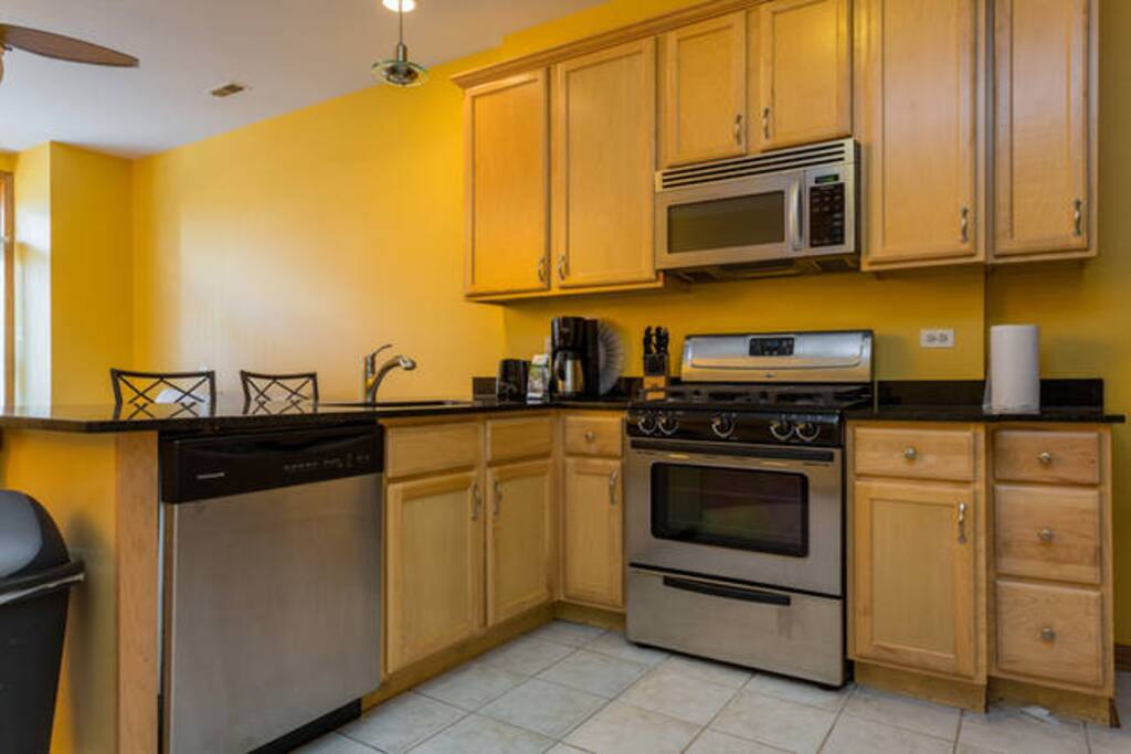 Kitchen with SS Appliances