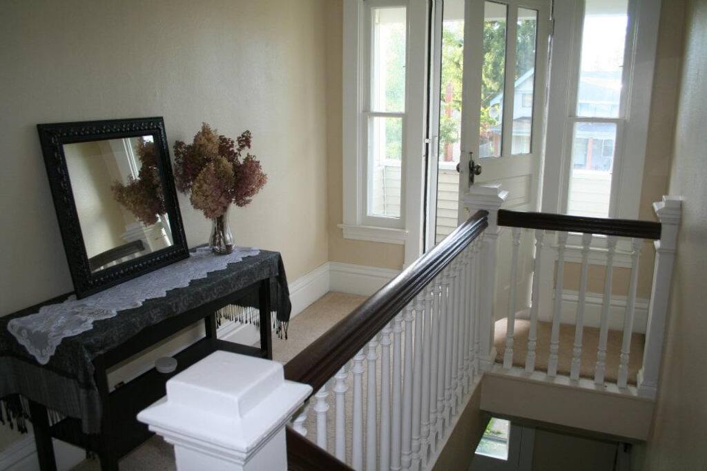 Upstairs hallway/widow's walk (great place to drink coffee and people watch :-)