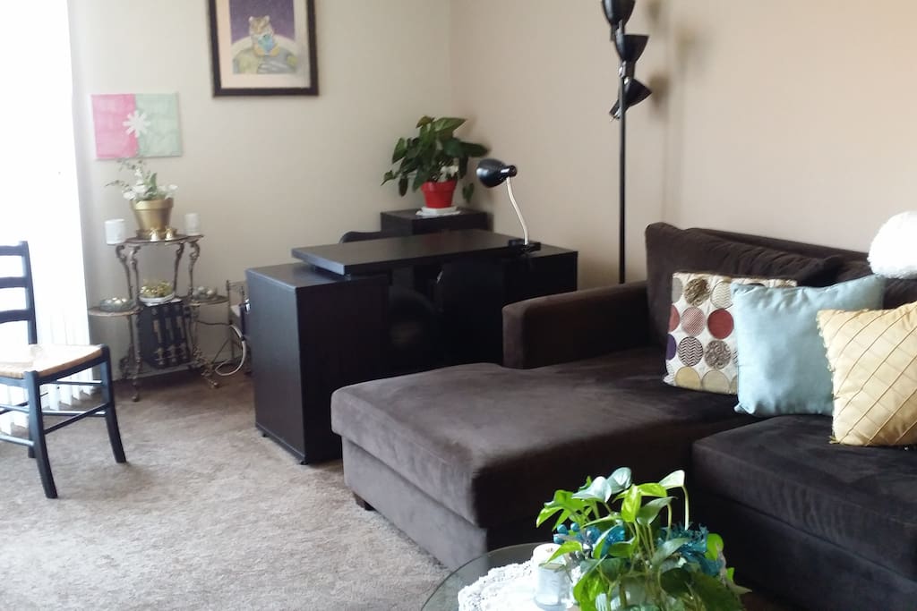 Relax on the sofa or catch up on some work at the desk.