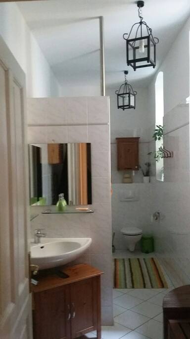 The bathroom.