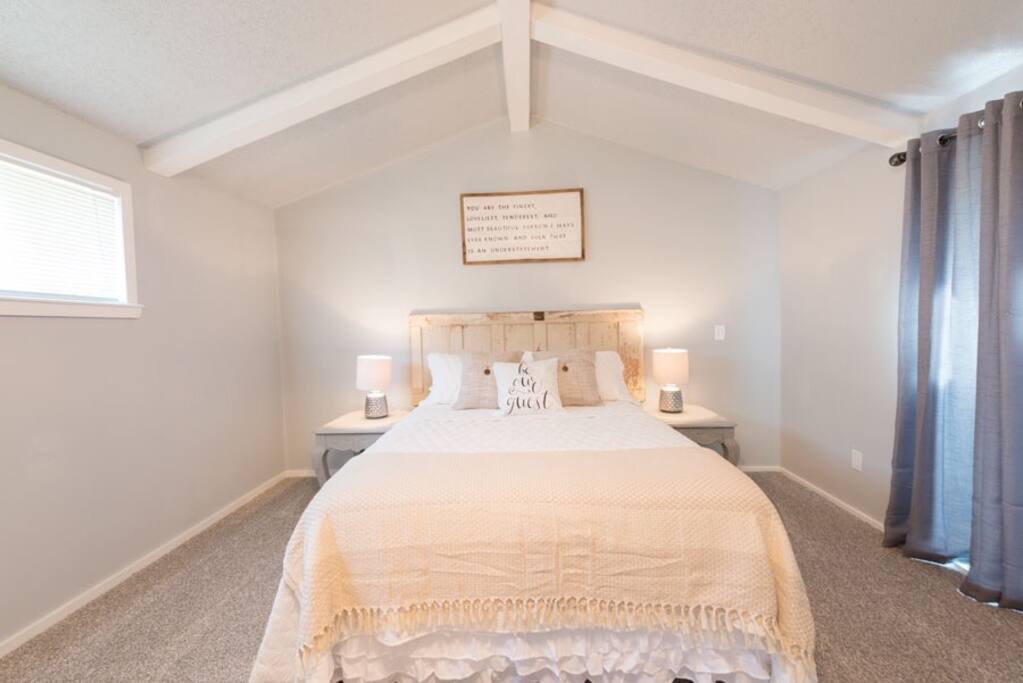Master bedroom with queen bed