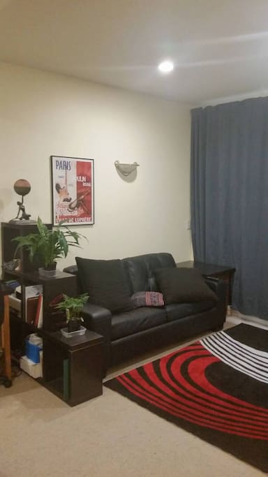 comfy couch across from TV