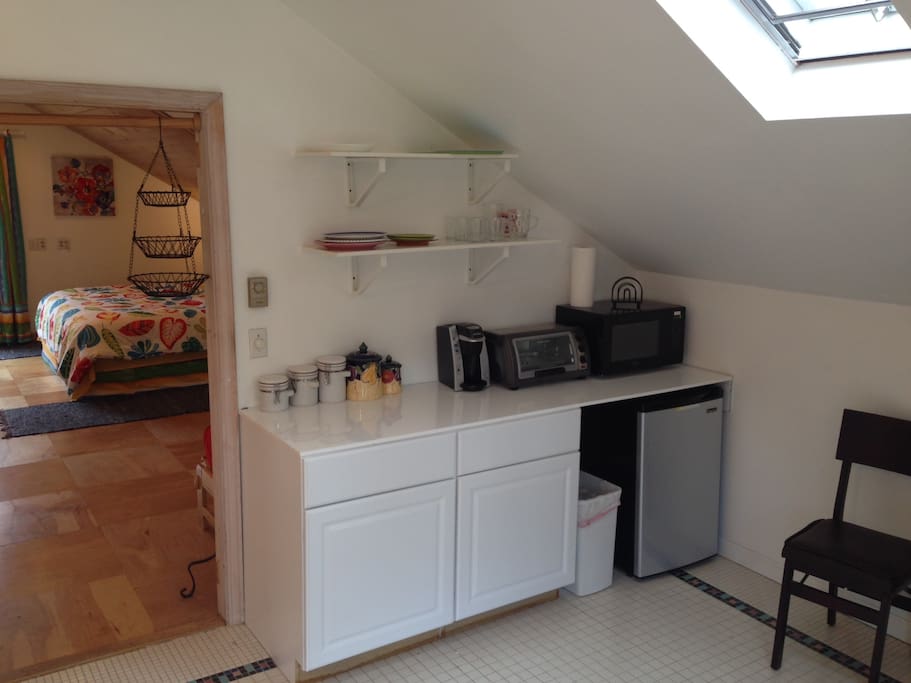 kitchen efficiency.
refrig,micro,toaster oven, dishes etc..
