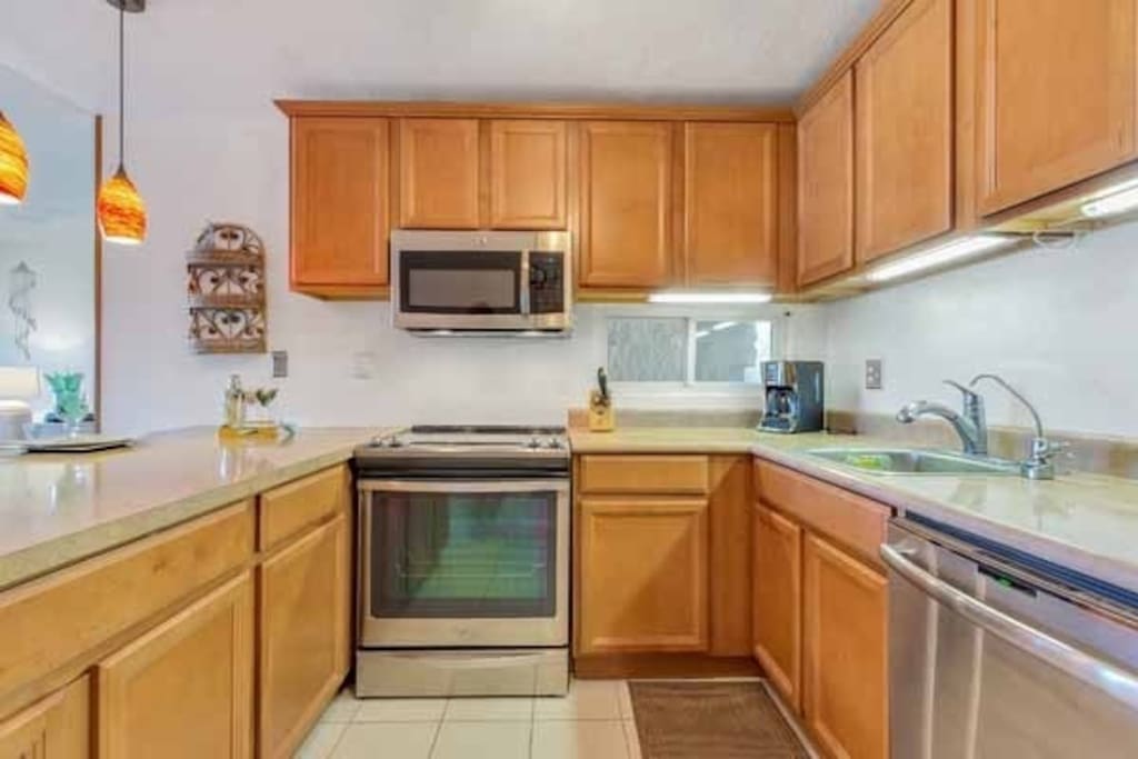 Kitchen equipped with new appliances