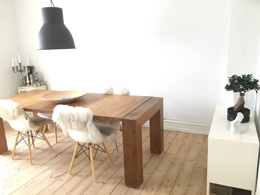 Very spacious and bright dining area.