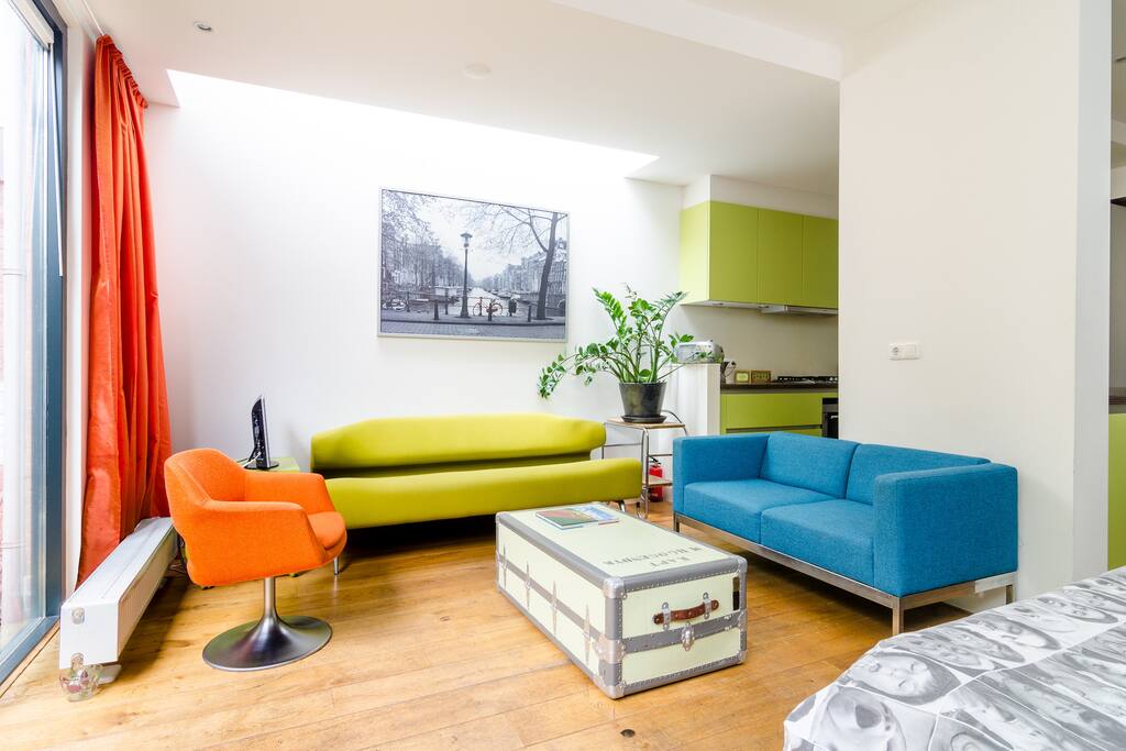 Living room with garden view