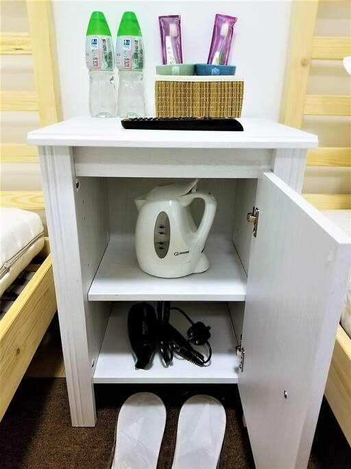 We provide all basic amenities, kettle, hairdryer and sleeper