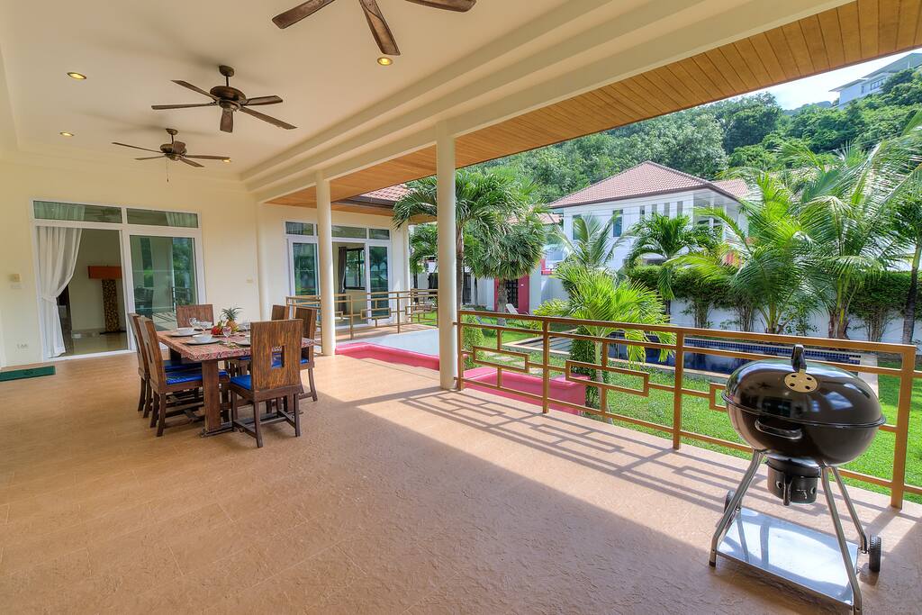 Terrace overlooking the garden