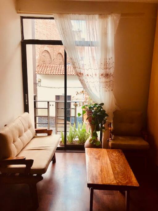 Living space with balcony