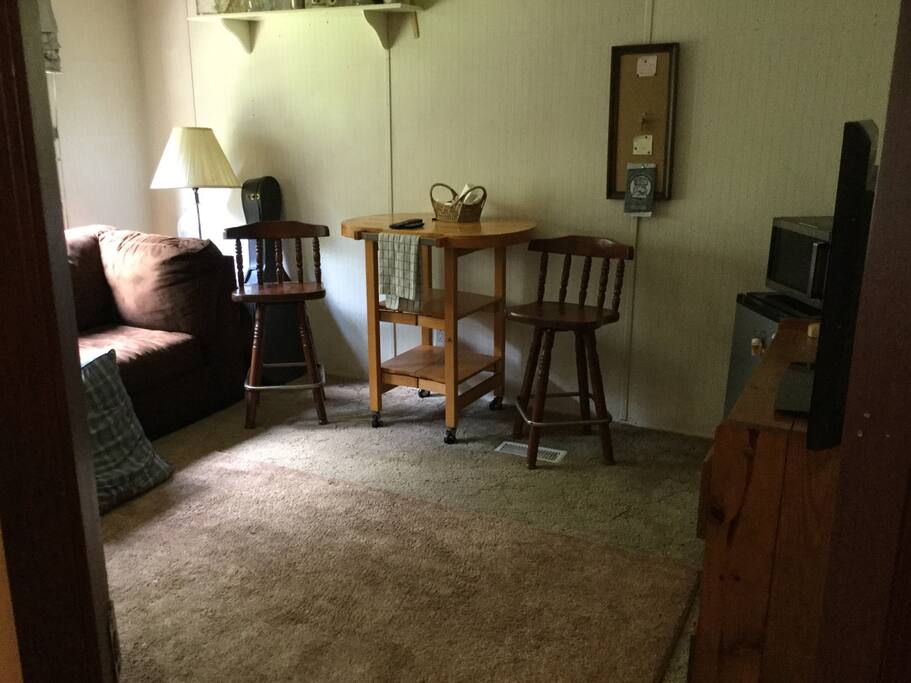 Private living room next to private bedroom.