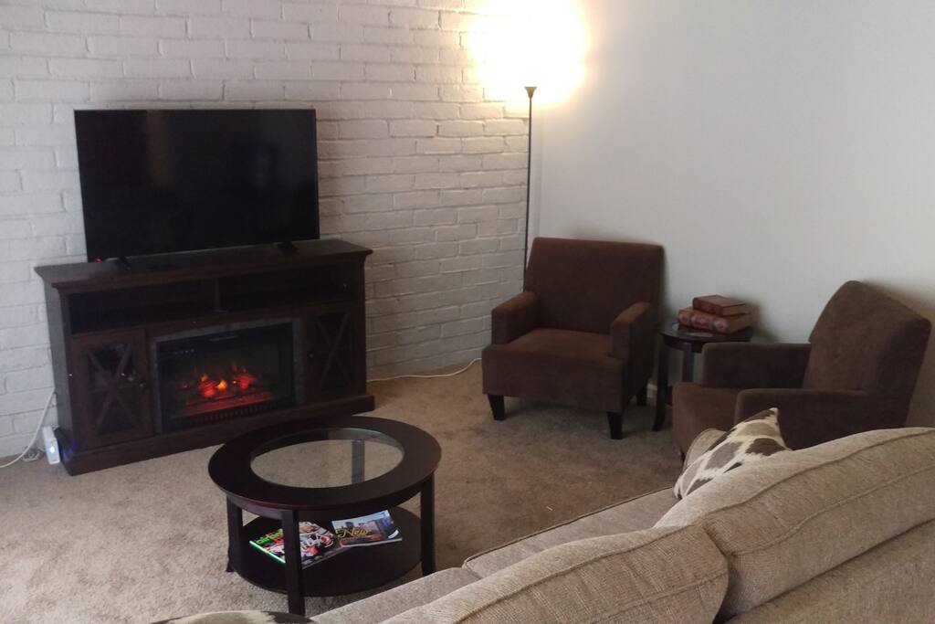 Warm, cozy large living room