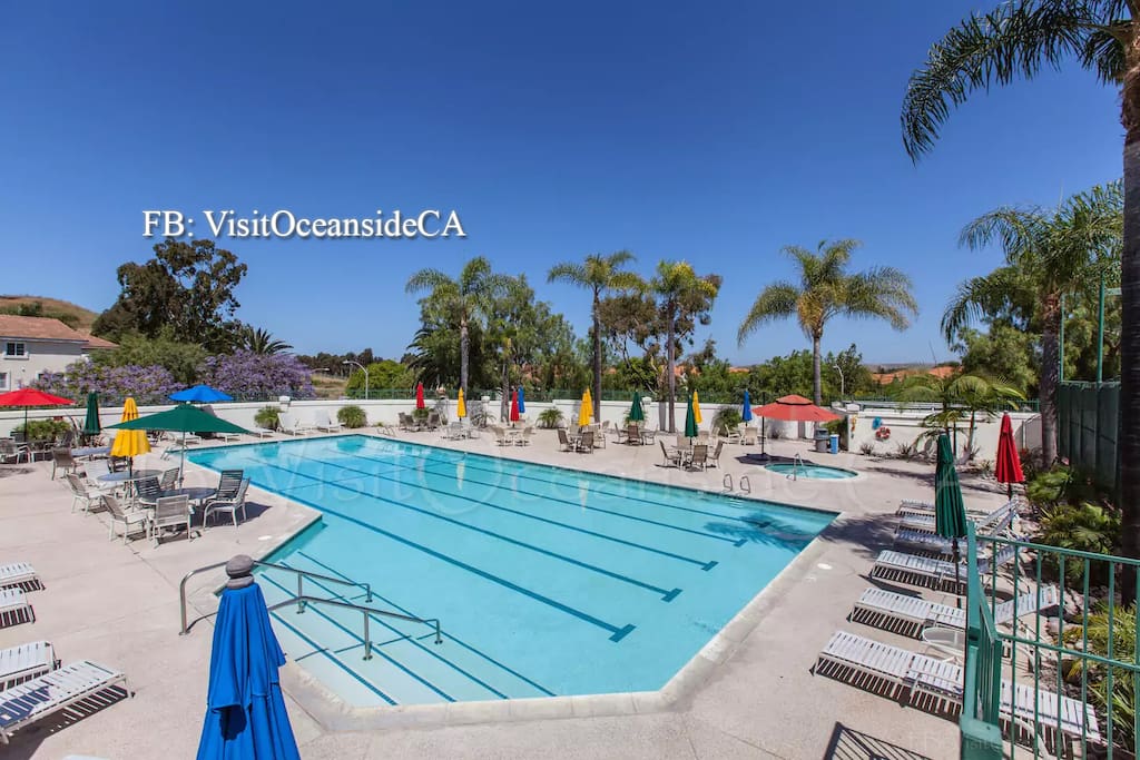 Heated, resort-size pool and hot tub bigger than most hotel pools.