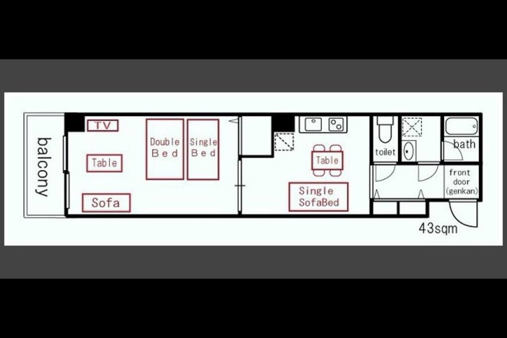 43 square meters! Generally position.