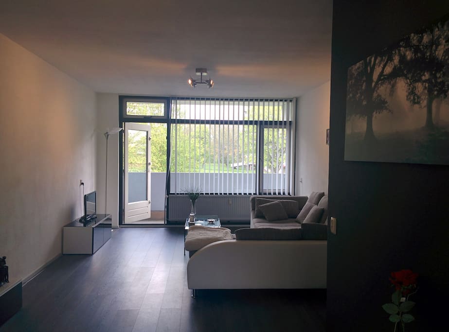 Living room in a beautiful spring day
