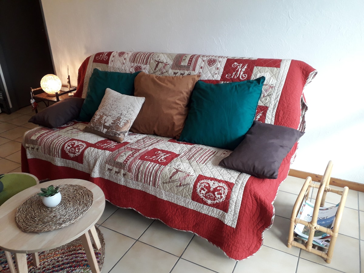 Top performing Airbnb: Cozy F2 with a view of Mont Blanc, close to ski resorts. in Sallanches