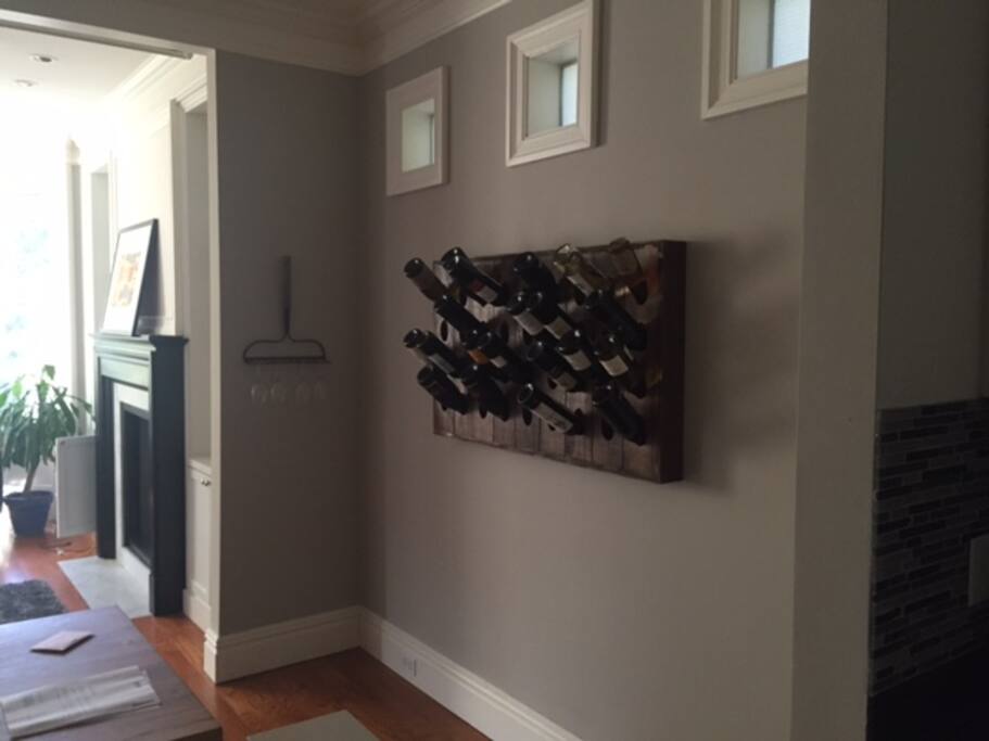 Gas fireplace in living room area
