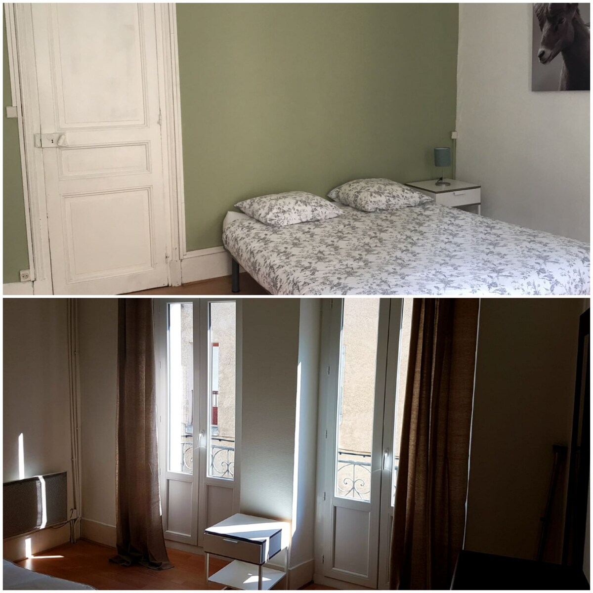 ห้องนอนสีเขียวเตียงขนาด 160x200 ชั้น 1 