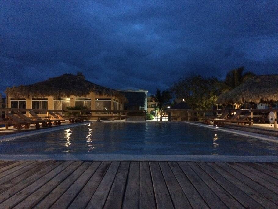 Enjoy our community pool, located on our private island in the lagoon
