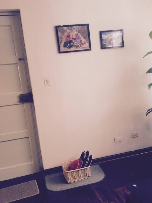 once inside, please make yourself comfortable with a clean pair of slippers.