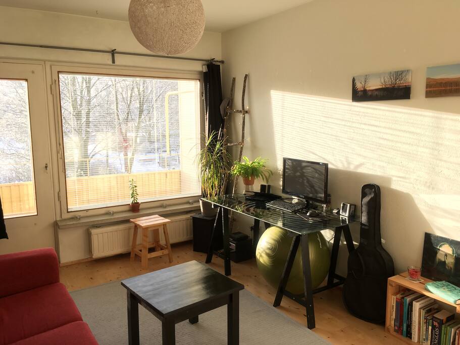 The living room from the entrance corner