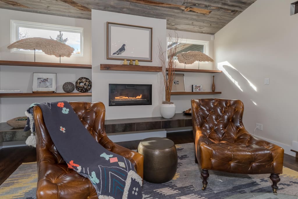 Gas fireplace for cozy nights