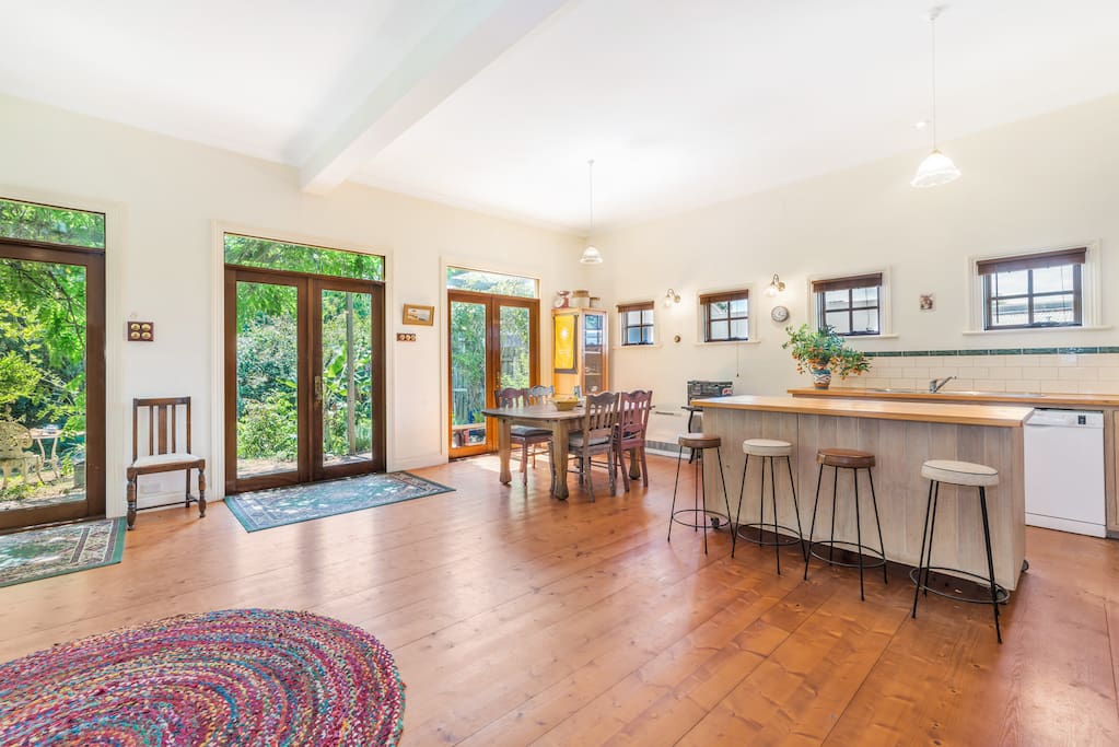 French doors open to the north facing back garden