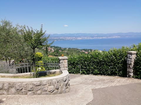 Successful Airbnb property: House with sea view terrace, garden and parking in Dobreć