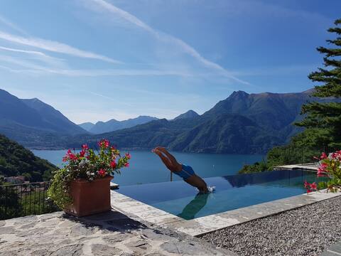 Villa Silvi luxury hot tube sauna pool lake view