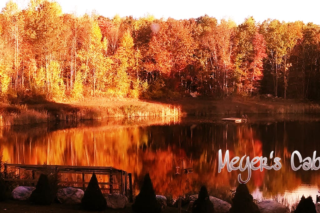 Fall is unbelievably picturesque around the lake. Colors of red, gold and oranges reflect in the clear water making it a double explosion of autumn.