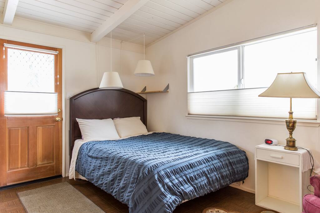 Queen bed in master bedroom