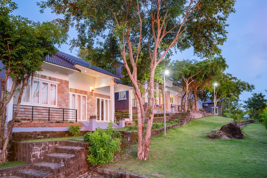 Beautiful hilltop bungalows are peaceful and private