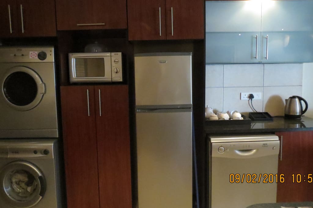 Dishwasher, tumbledryer, washing machine, fridge and microwave all available in the apartment