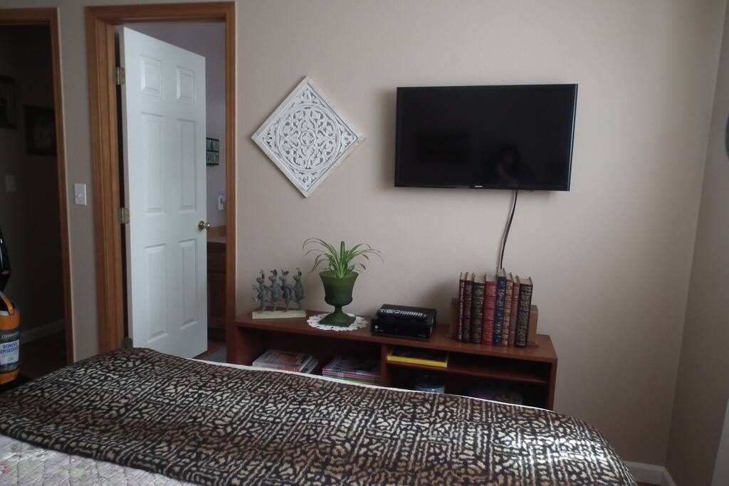 TV, magazines, books and a "Guest Brochure Binder" provided.