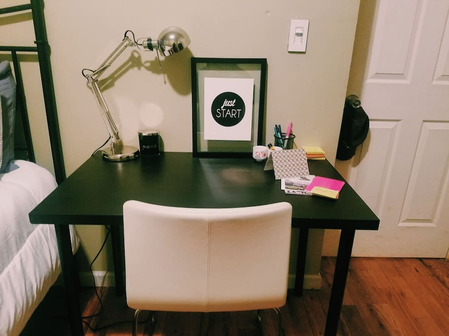 a desk where you can be inspired to write, work or ponder the meaning of life.