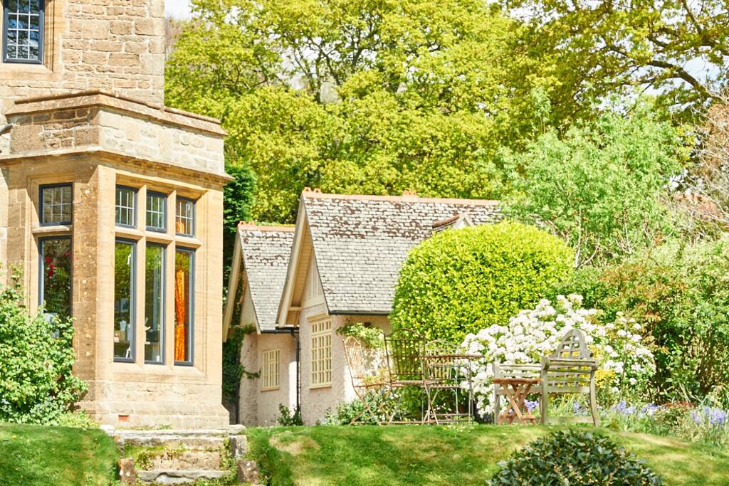 View of the cottage from the garden of the main house
