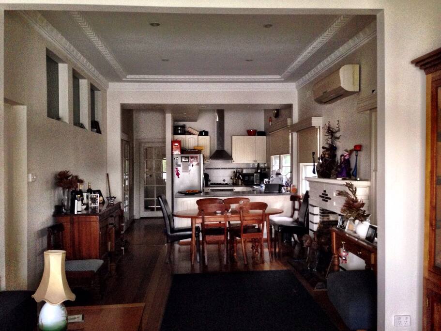 Large open plan kitchen and dining area
