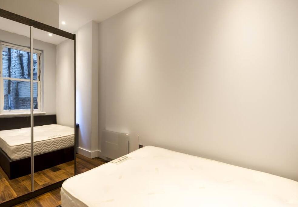 The bedroom is fully equipped