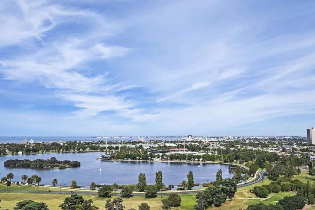 Views to Albert Park Lakes
