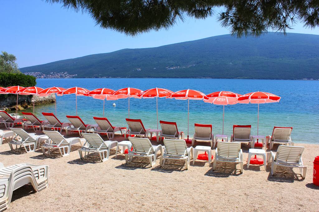 The nearest beach in front of the Stone Villa