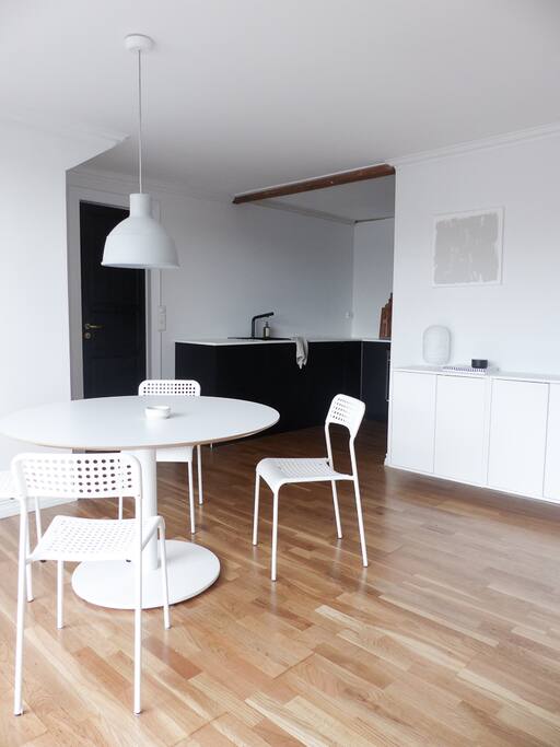 Dining area and the kitchen